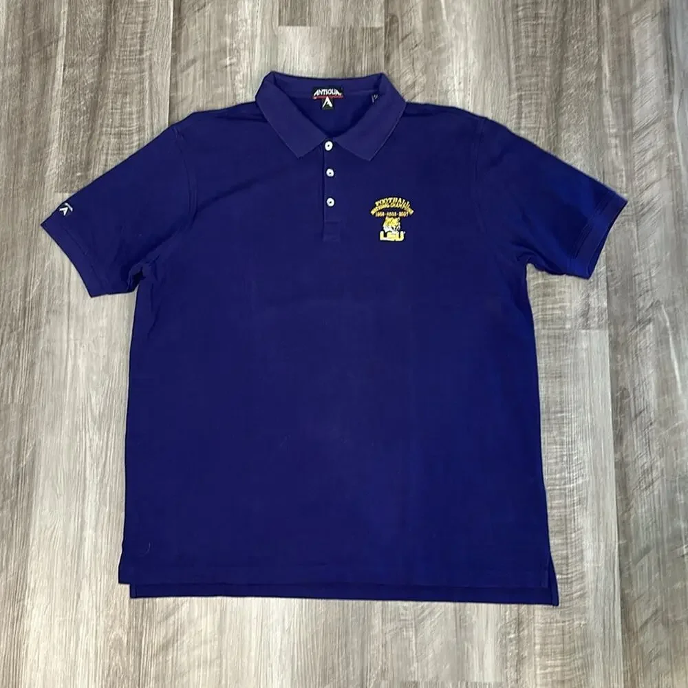 LSU Tigers Football National Champions Antigua Polo - XL
